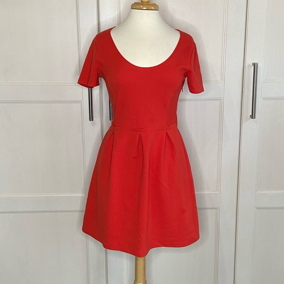 Madewell Bright Red Bistro Dress Sz 8 - Picture 2 of 8